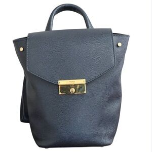 TUMI Limited Edition Navy Leather Mini Backpack
